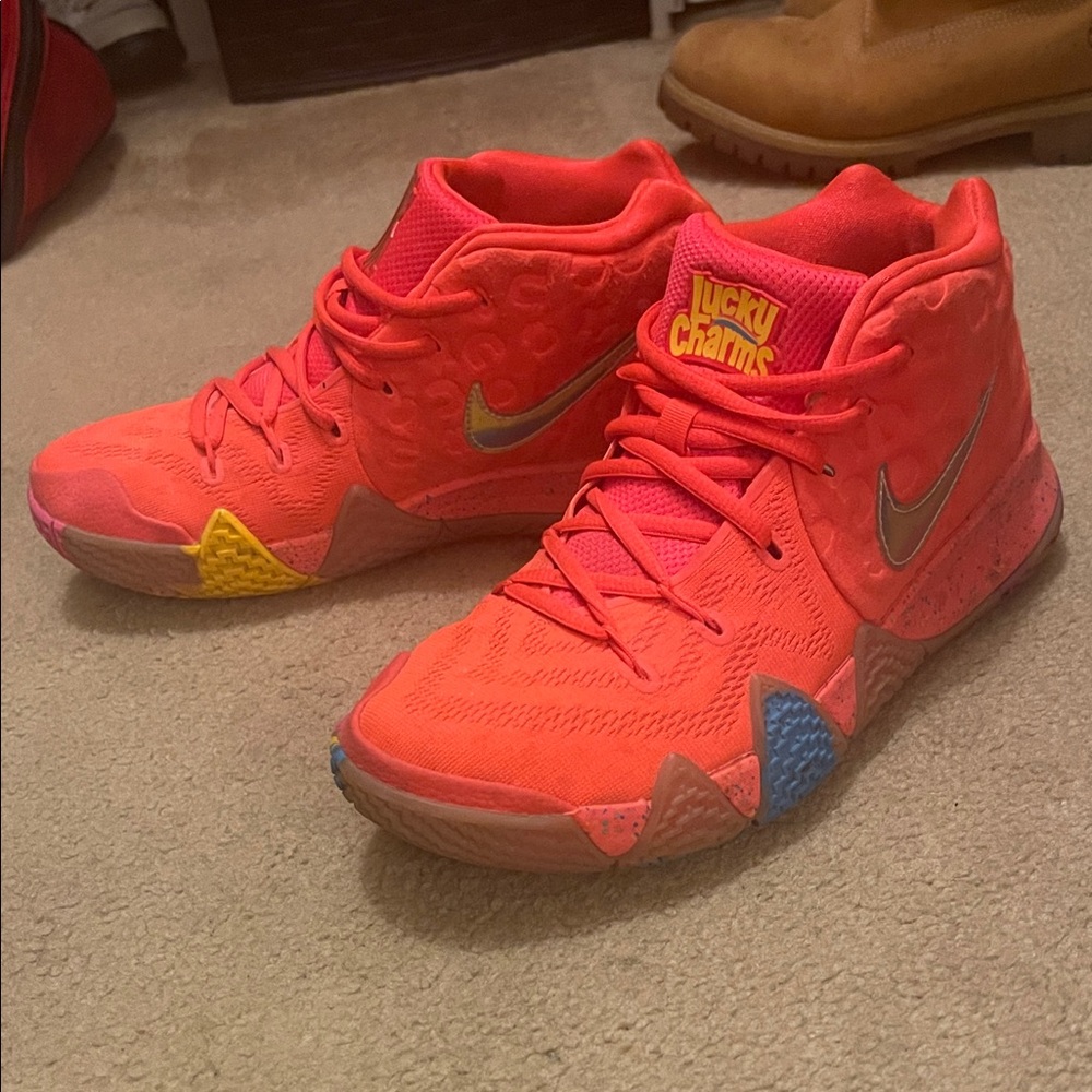 Nike Kyrie 4
Lucky Charms- Bright Red and Blue size 8 USA